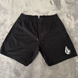 Volcom Black Athletic Shorts with Drawstring Waistband